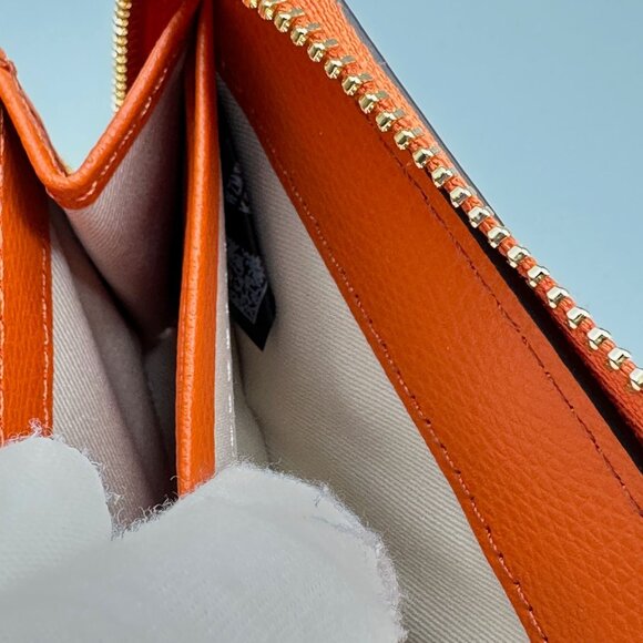 Michael Kors Jet Set Orange Punch Small Zip Around Card Case Wallet NEW - Picture 9 of 12